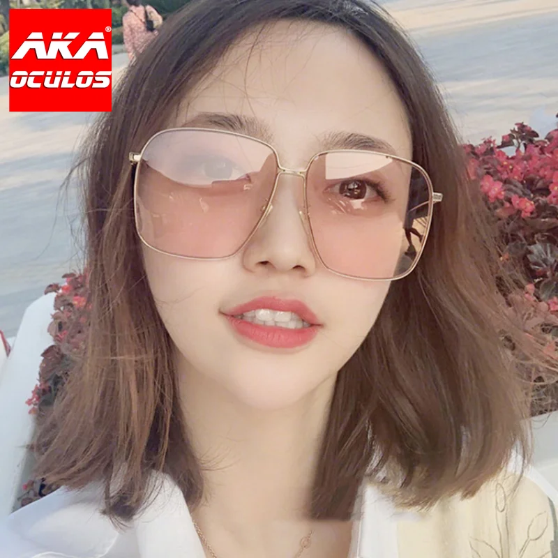 

Fashion Sunglasses Large frame Retro Street Beat Glasses Metal Women Mirror Classic Eyeglasses Travel Oculos De Sol UV400 2022