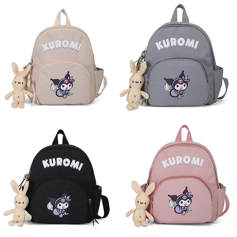 

Kawaii Sanrio Kuromi Anime Cartoon Image Schoolbag Girl's Heart Exquisite and Cute Luscious Nylon Cloth High Capacity Backpack