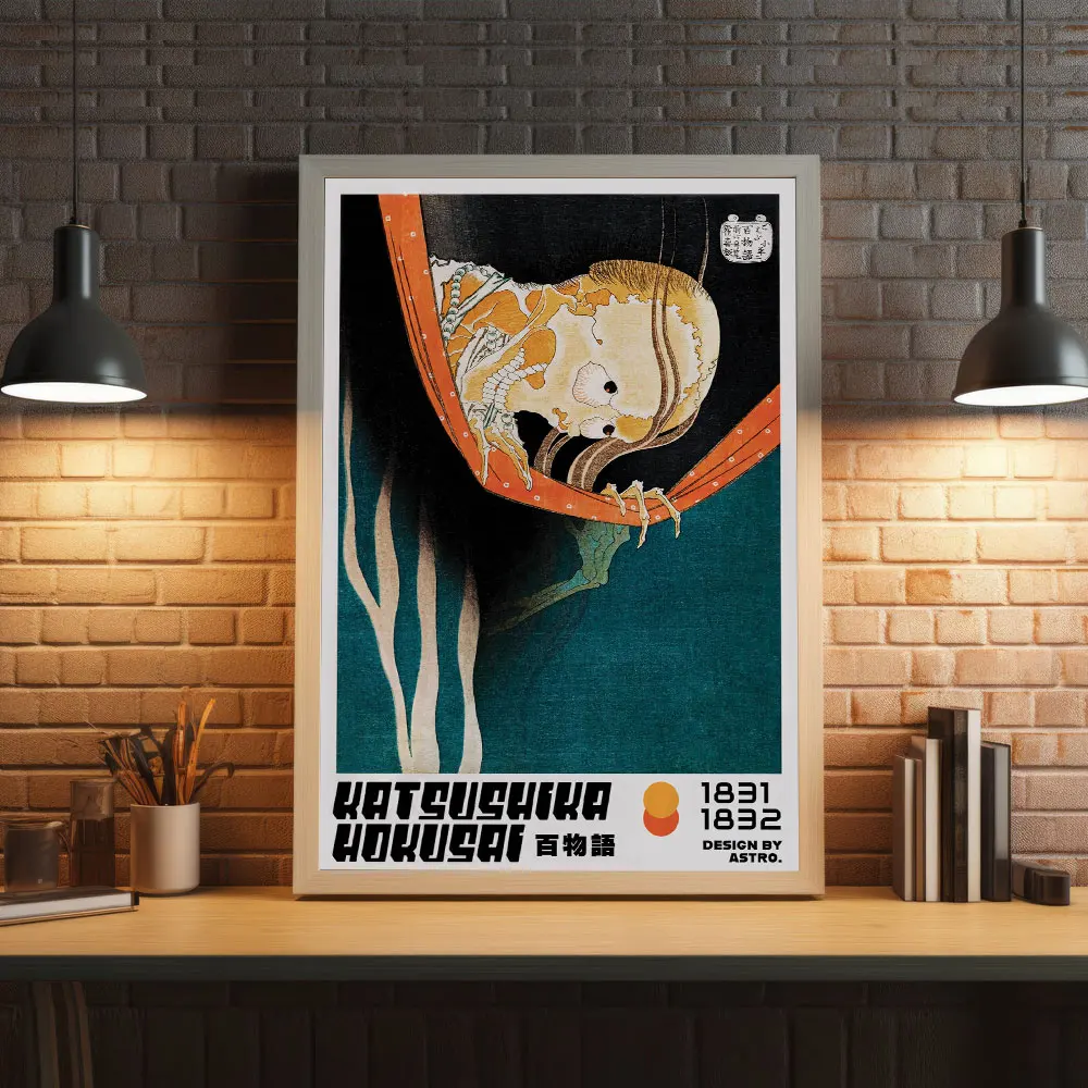 1PC The Ghost by Katsushika Hokusai Vintage Posters Canvas Painting Print Room Home Kitchen Bar Cafe Decor Wall