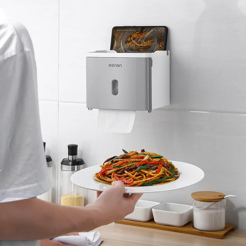 punch free portable toilet paper holder multifunction waterproof tissue box creative storage box bathroom accessories sets free global shipping