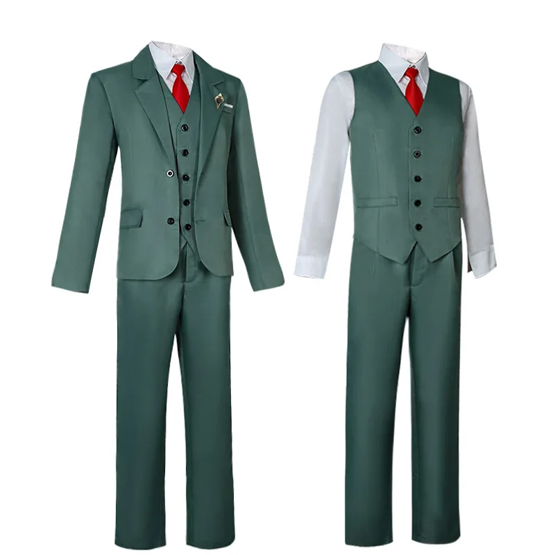 

Аниме Полный комплект зеленый костюм галстук Pin Сумерки Косплей шпион X семья форгер костюм парик брошь наряд Одежда для Хэллоуина