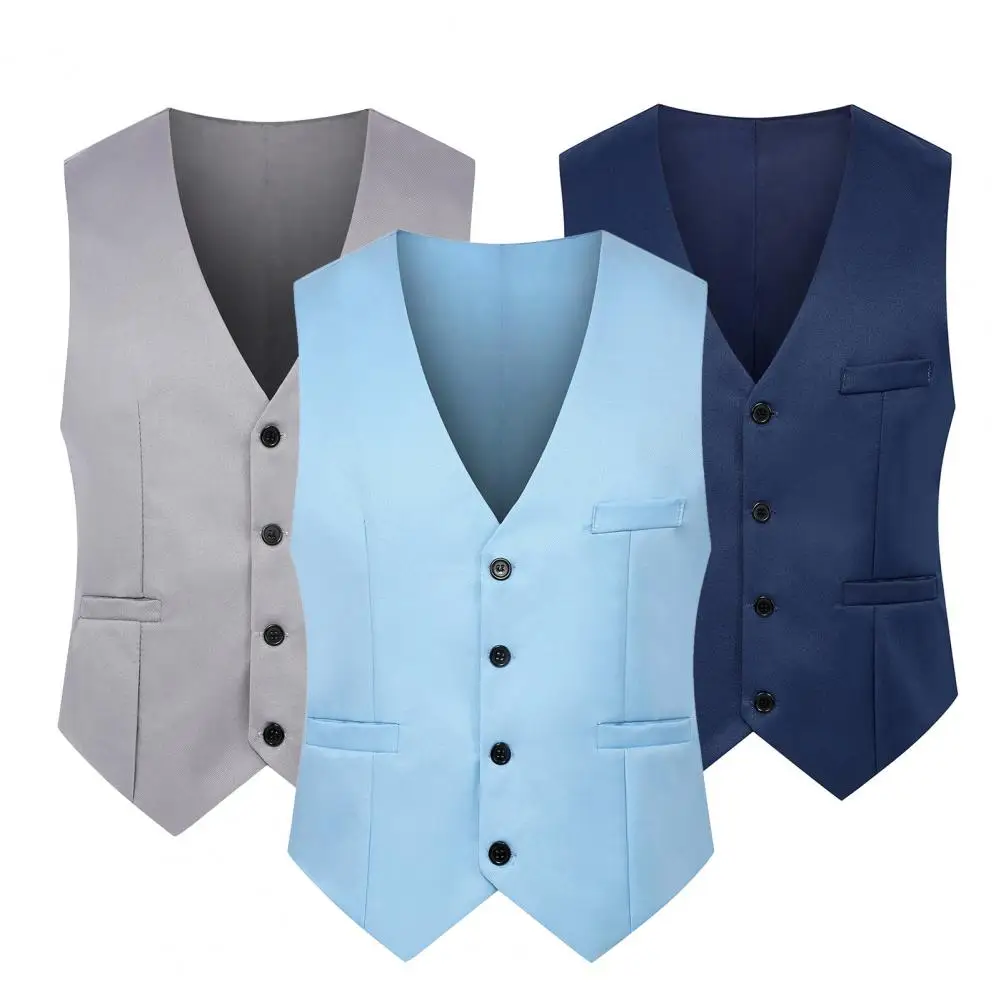

Fashionable Spring Waistcoat Gentle Men Waistcoat Business Smooth Men Suit Buttons
