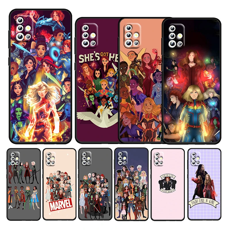 

Avengers Marvel Women Hero For Samsung Galaxy A52S A72 A71 A52 A51 A12 A32 A21S 5G TPU Soft Black Silicone Phone Case Capa Cover