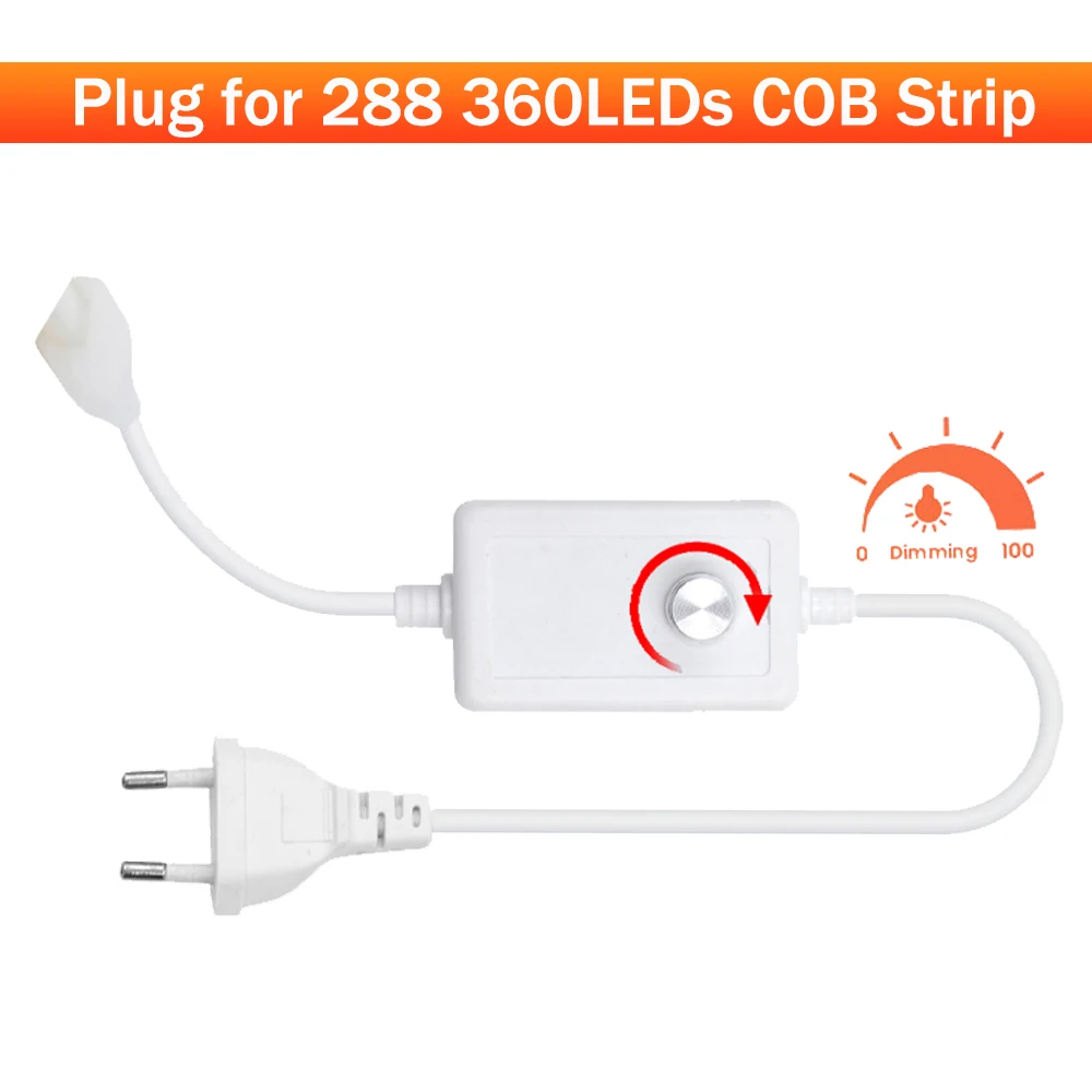 Питание Supply для 220 В 110 В 288 светодиодов 360 светодиодов COB Leds Strip светильник адаптер питания с выключателем/диммером EU US UK Plug