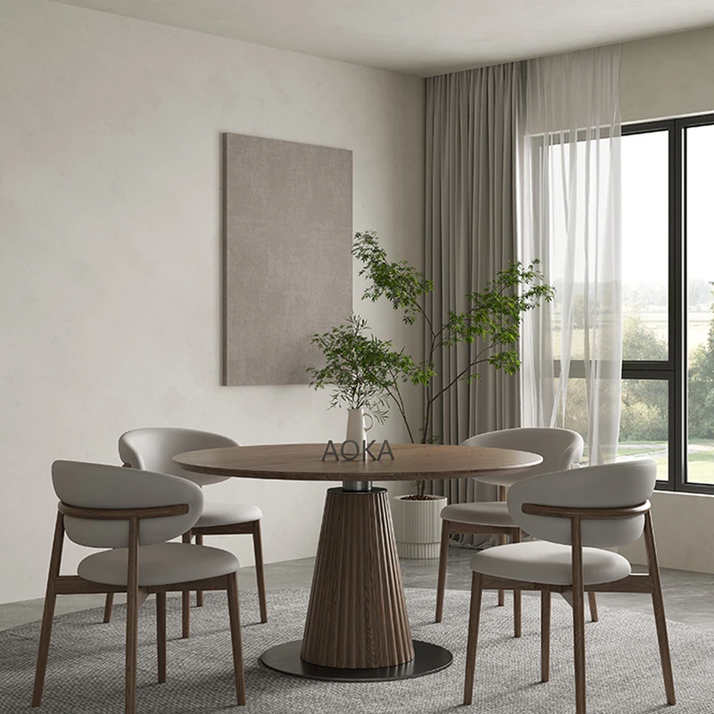 Круглый деревянный обеденный стол кофейный дешевый балкон чистый минимализм