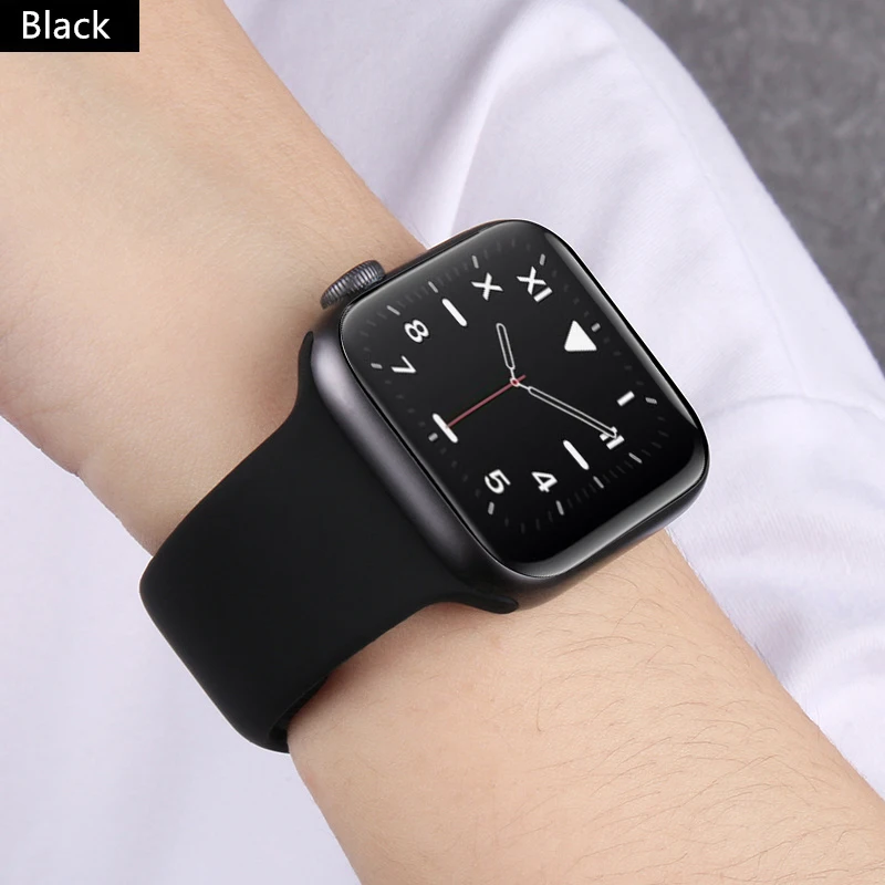 Silicone Strap For Apple watch 49mm 45mm 44mm 42mm 41mm 40mm Sports Soft Bracelet Wristband For iWatch Series UItra 8 7 6 se 5 4