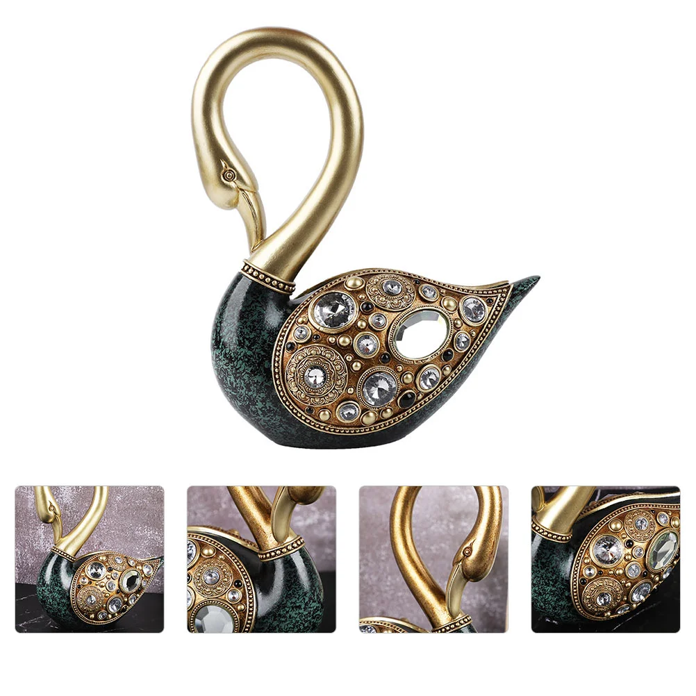 

Swan Figurine Ornament Creative Swan Statue Craft Delicate Goose Decoration