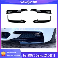car accessories for bmw 3 series 2012 2019 f30 f31 m sport front bumper splitter fog lamp cover trim flap canards body kit black