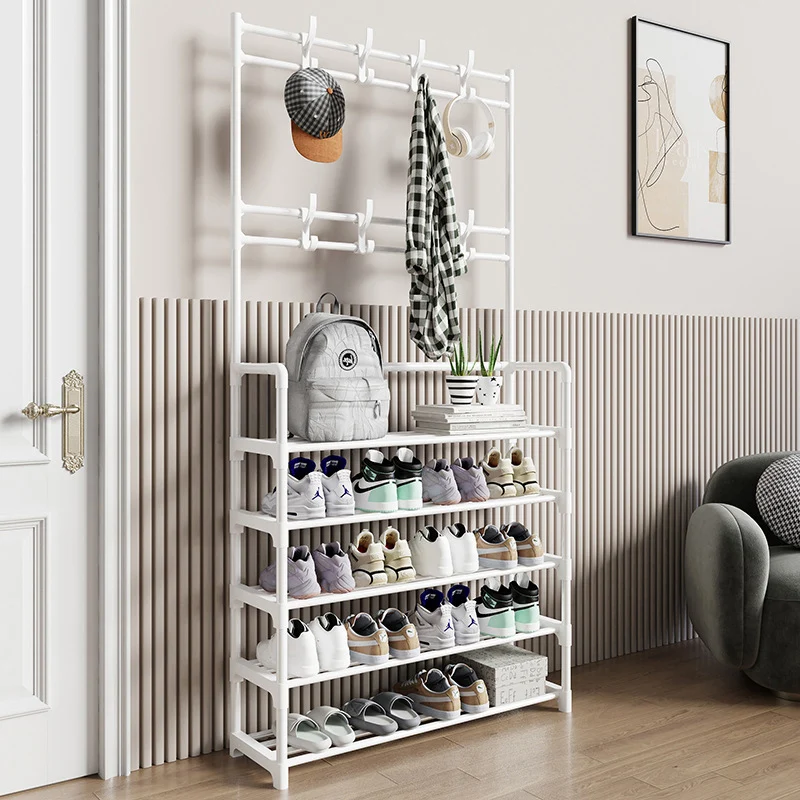 

Square Shoe Wall Coat Racks Hook Floor Plastic Clips Storage Bedroom Clothing Rack Organization Porte Manteau Room Furniture