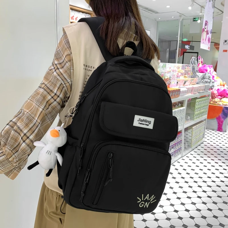 

High Waterproof School Bags For Teenage Backpack Crossbody Girl Nylon Fashion Travel Women Bookbags Teen Student Schoolbag