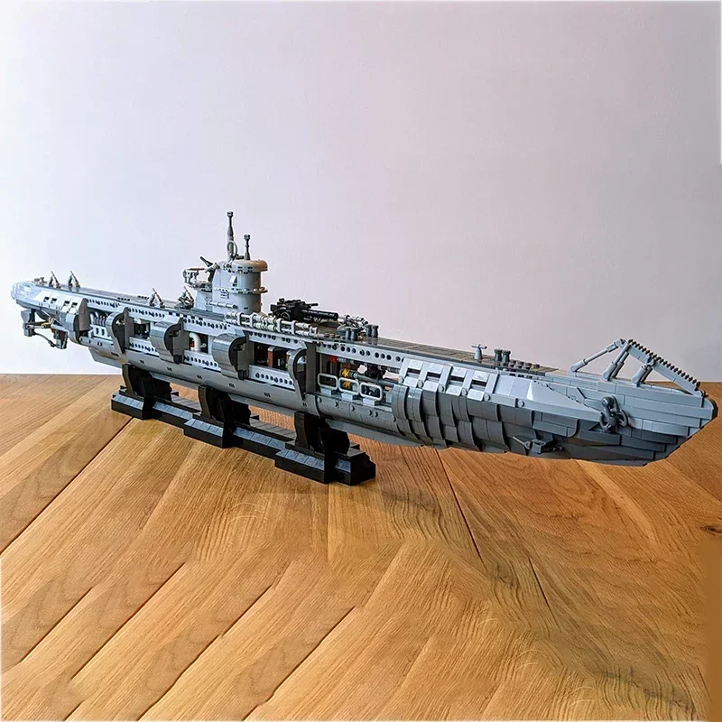 Фото Moc строительные кирпичи, военная модель U-лодки, тип VIIC, военный корабль, технология, модульные блоки, подарки, рождественские игрушки, наборы «сделай сам», сборка №2