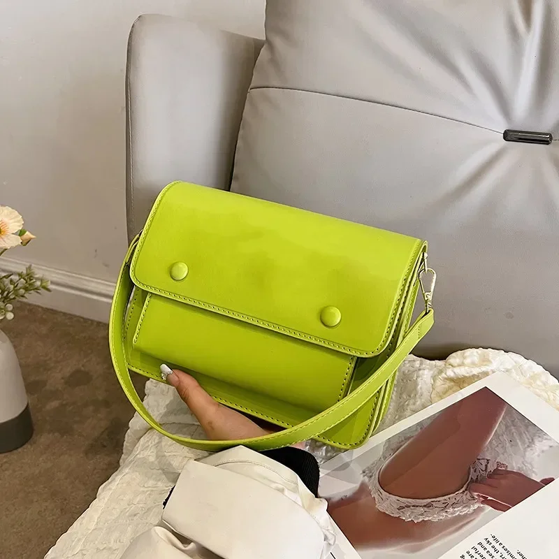 Новая модная женская сумка через плечо классическая простая однотонная