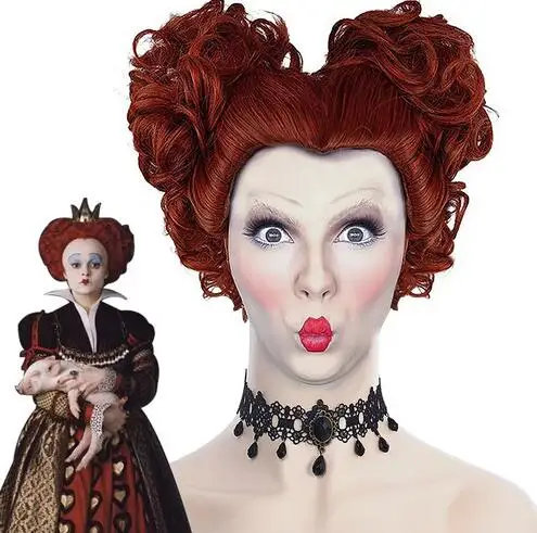 Парик Hocus Pocus 2 для косплея Winifred Sanderson в форме сердца оранжевый кудрявый парик