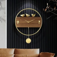 creative luxury wall clock nordic simple art large pendule wooden gold living room wall clock reloj pared home decor