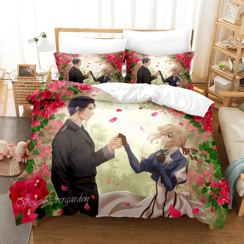 Комплект постельного белья Фиолет эвергарден односпальный Одноместный широкого