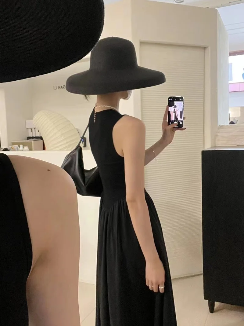 Длинное платье WDMSNA без рукавов длинное летнее элегантное в Корейском стиле для