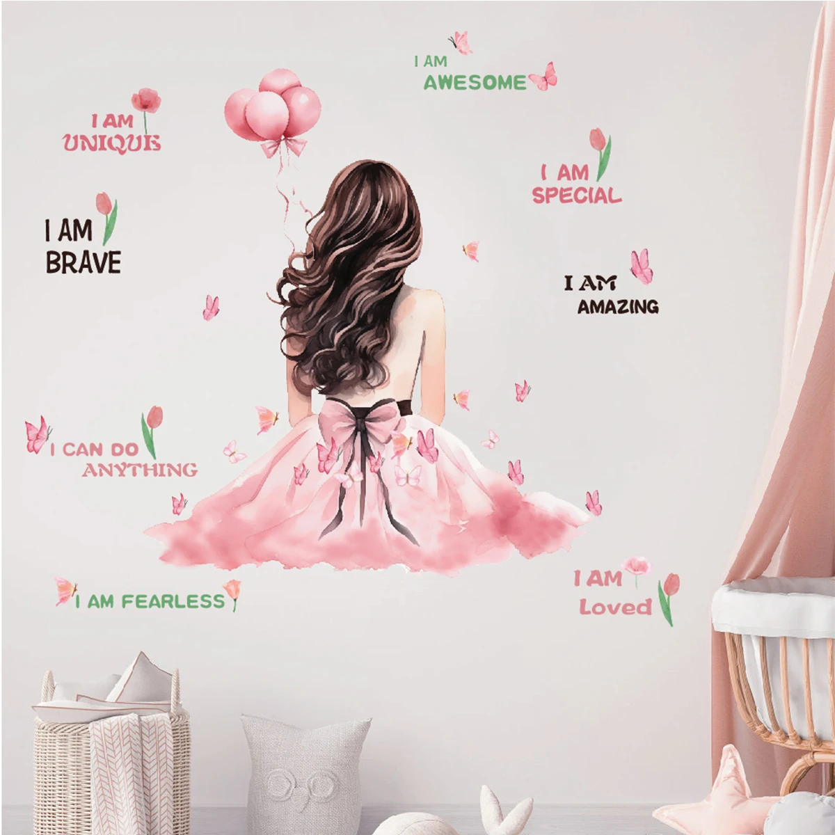 Самоклеящаяся 3d вдохновляющая Цитата Настенная Наклейка для девочек комната
