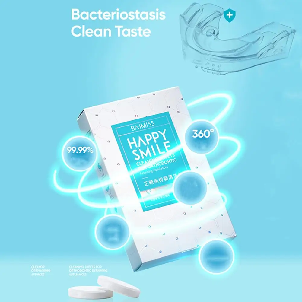 

30Pcs Disposable Dental Retainer Cleaning Tablets Retainer Cleaner For Cleaning Dentures Eliminates Stains teeth care tool