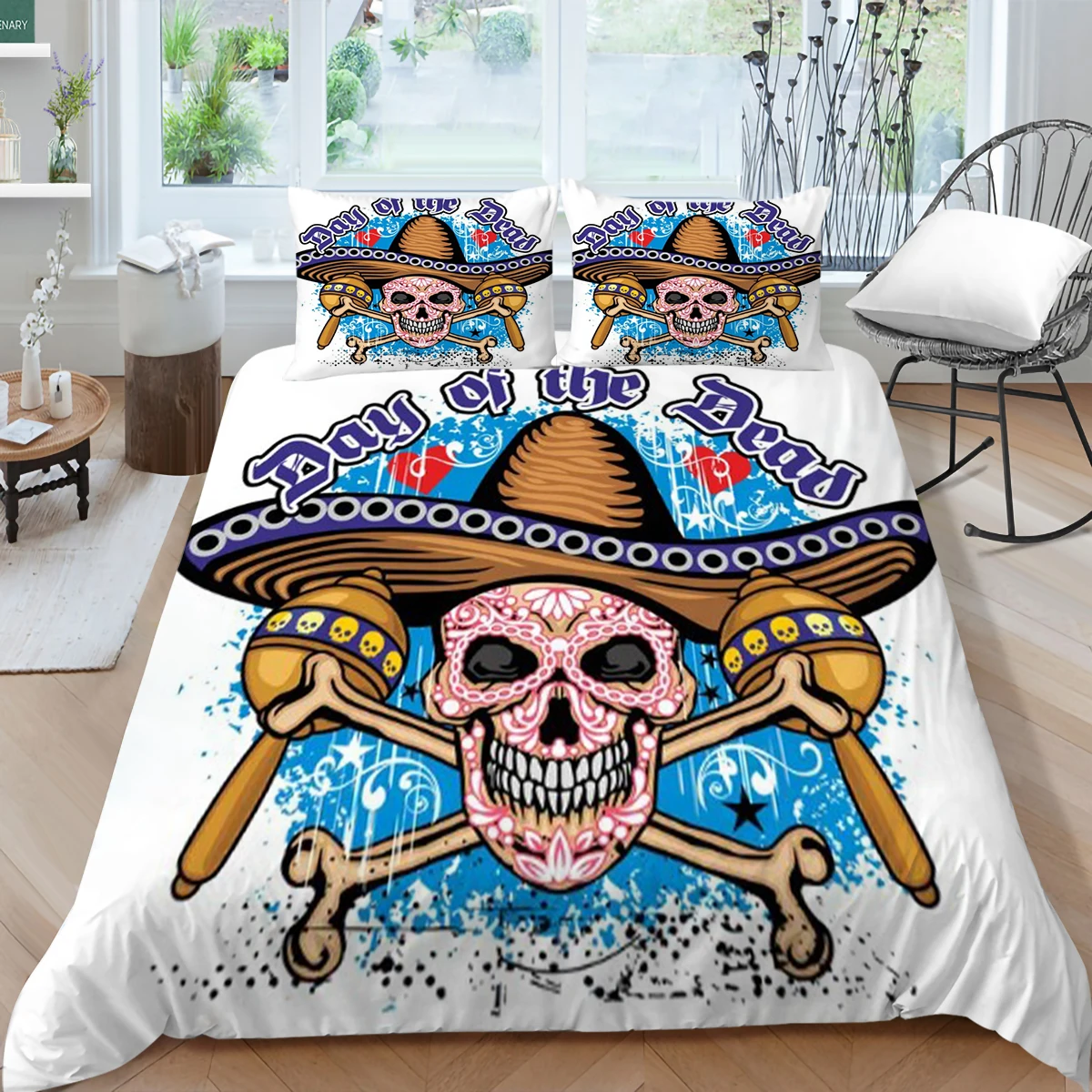 

Wholesale European Pattern Hot Sale Soft Bedding Set 3d Digital Skull Printing 2/3pcs Duvet Cover Set ES/DE/EU/AU/US Size