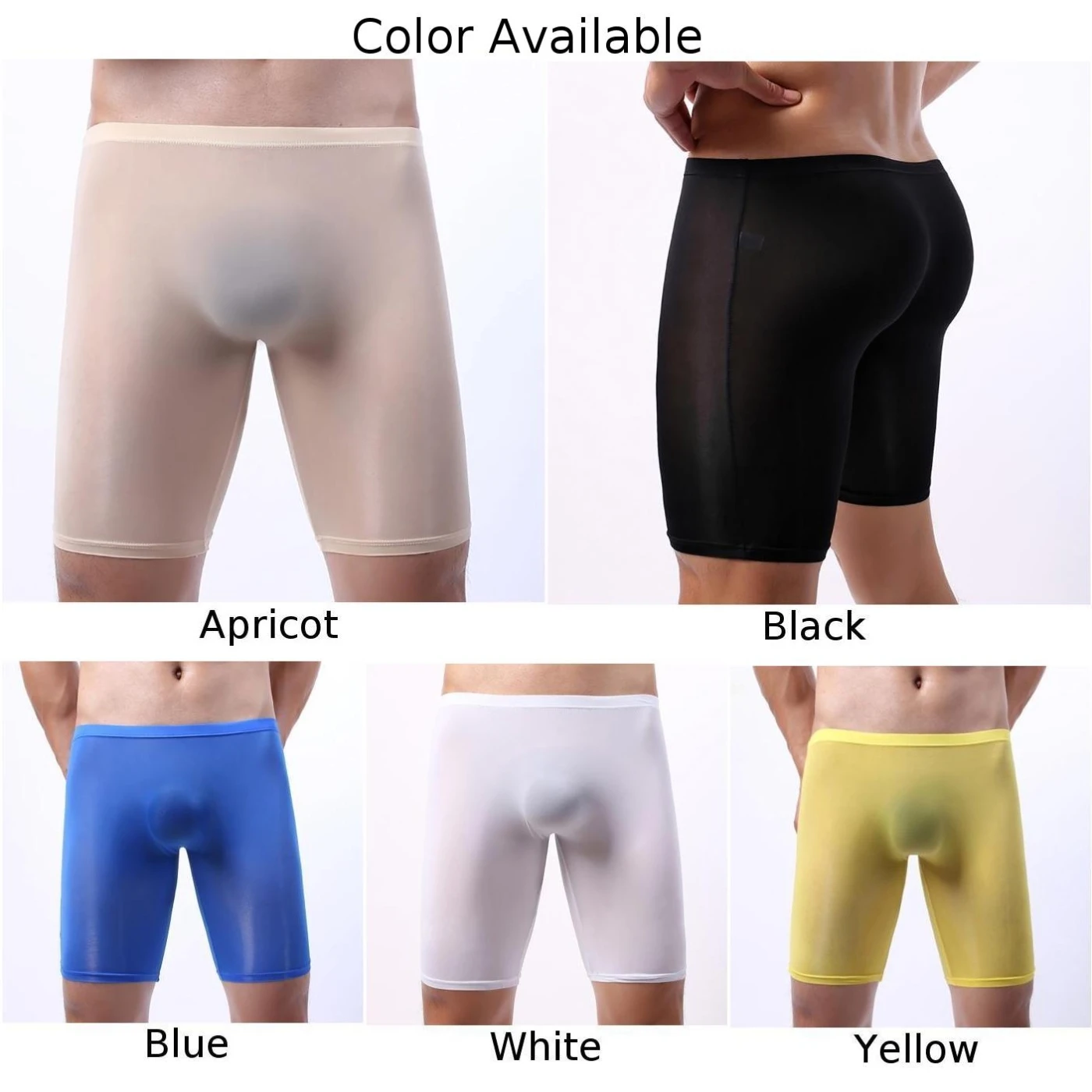 

Men Sexy Boxer Thin U-convex Shorts Sport Seamless Soft Bulge Pouch Underpants See-through Knickers Semi-transparent Trunks