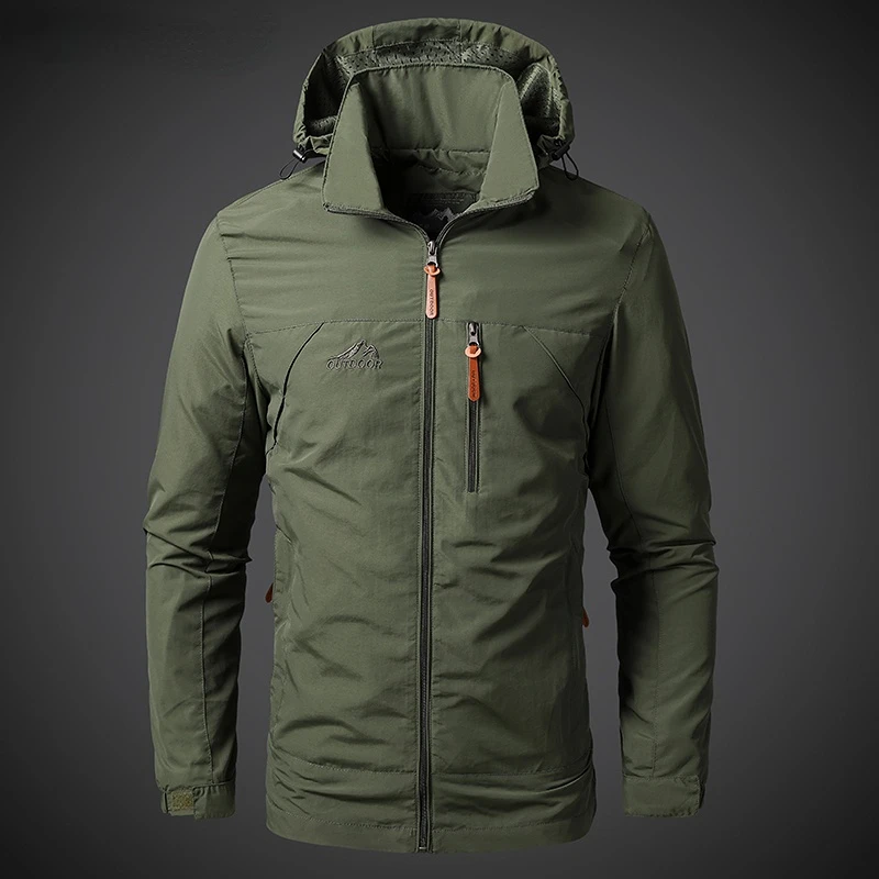 

Spring and Autumn Casual Loose Tops Men's Rushing Jacket Summer Hooded Jacket Fashion Simple and Versatile Jacket