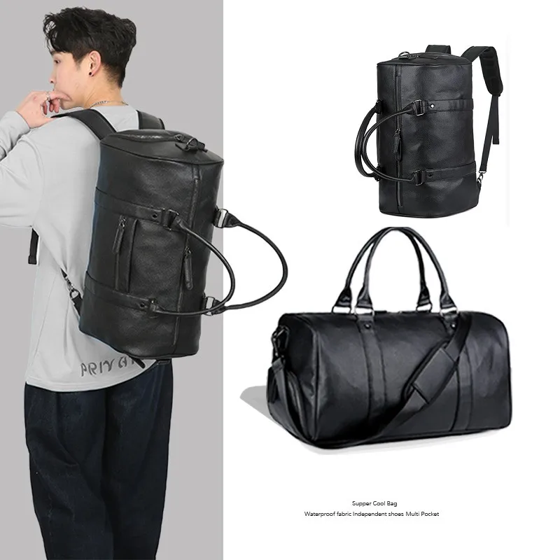 Multifunctional Backpack Handbag Messenger Travel Bag Shoe Warehouse Business Trip Luggage Bag Large Capacity Black Shoulder