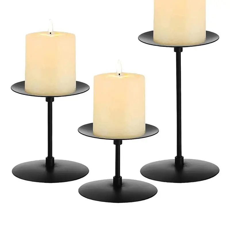 

3pcs Taper Candle Holder Metal Candlestick Pillar Candles Holder For Home Christmas Wedding Party Birthday Table Decoration