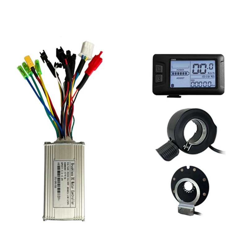 

17A Three-Mode Sine Wave Ebike Controller With EN05 Display Thumb Throttle For 24V 36V 48V 250W 350W Electric Bicycle