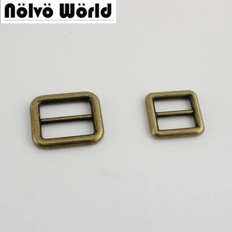 

100pcs Welded 25mm 19mm bronze Bags Handbags long shoulder strap adjustment buckles Hardware,Alloy Slider Tri-glide Accessory