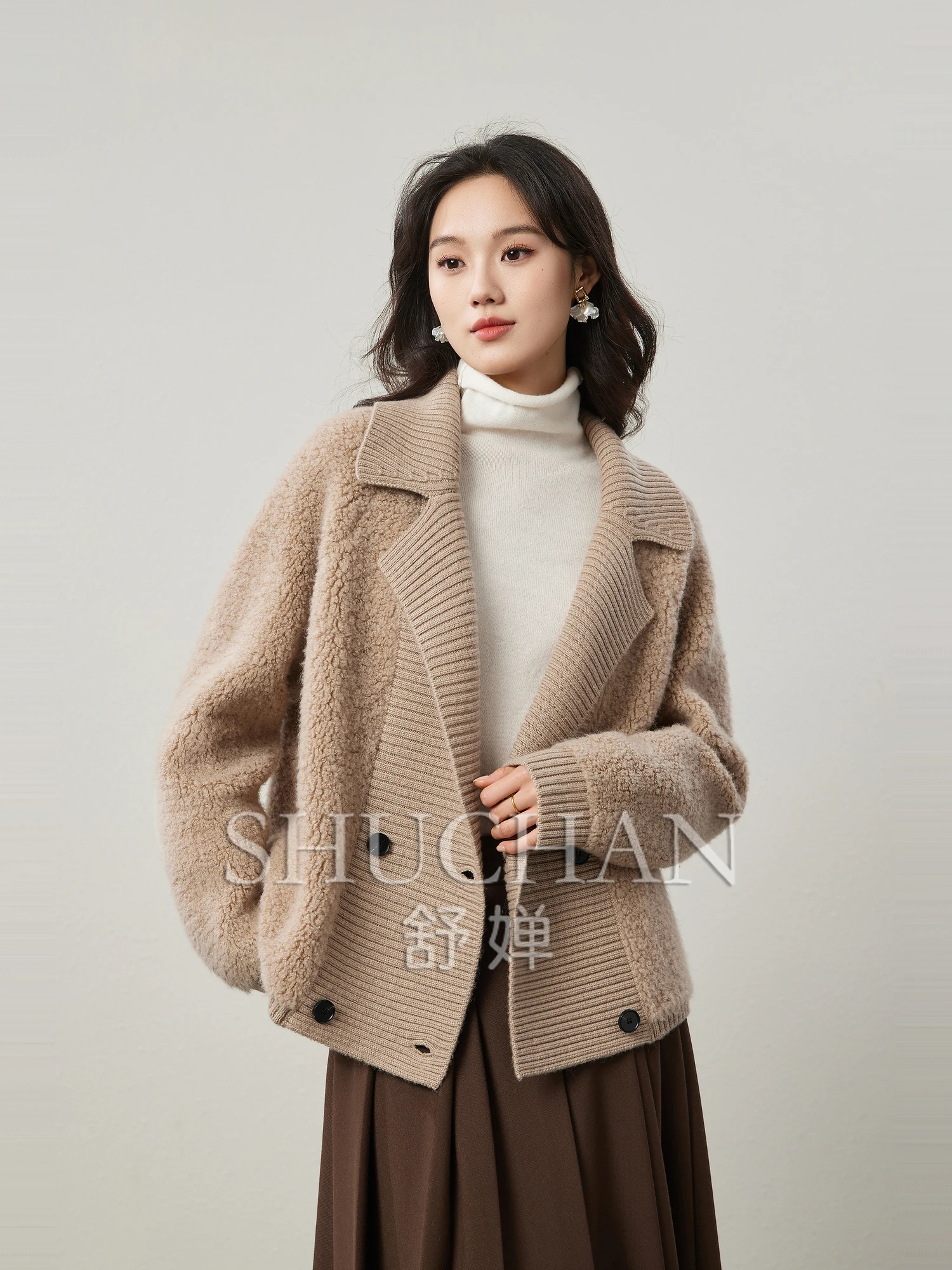 Толстый шерстяной вязаный кардиган женские толстые двубортные свитера для