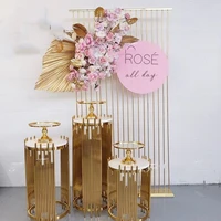 luxury fashion backdrops dessert floral display decor metal plinth table arch for wedding birthday stage cake flowers craft rack