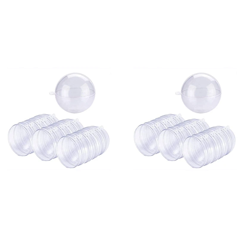 

48 Balls/Batch DIY 80Mm Christmas Tree Hanging Ball Transparent Ball Transparent Plastic Filled Ball Ornament-FS-PHFU