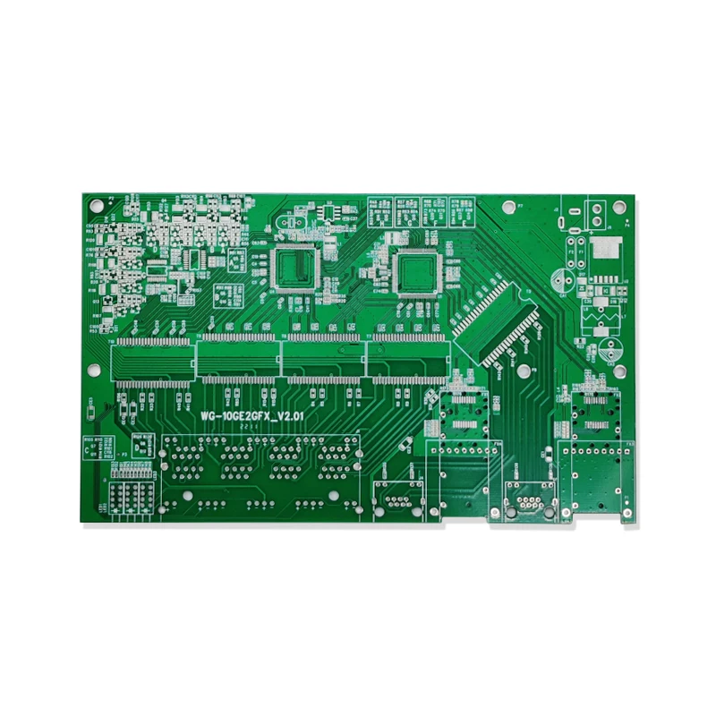 

Manufacturer Customized FR4 PCB Prototype Green FR-4 8GE POE + 2GE Uplink + 2 SFP POE PCB Board