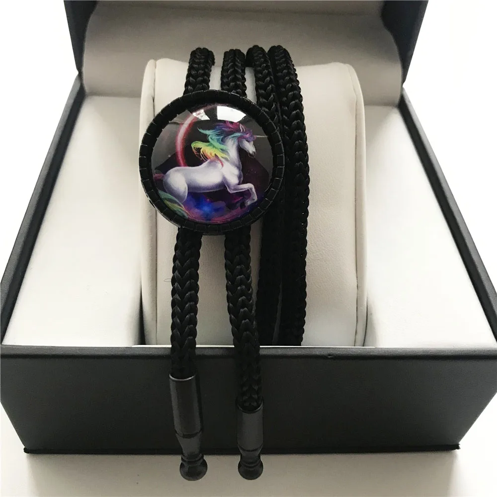 

Rainbow Unicorn Men Women Fashion Bolo Tie Boys Girls Jewelry Bow Ties Neck Wear for Party