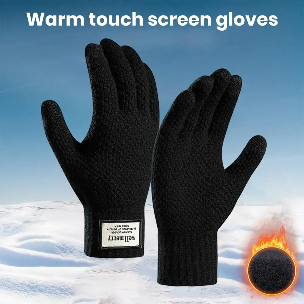 

Перчатки защитные трикотажные, утепленные эластичные ветрозащитные перчатки премиум-класса с пальцами для работы с сенсорным экраном, для езды на велосипеде и кемпинга