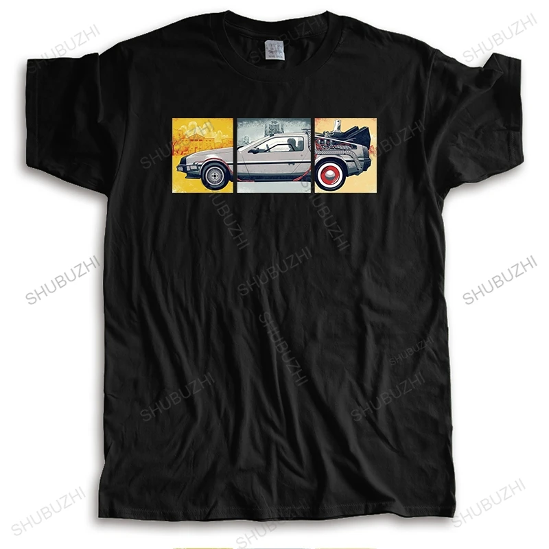 

man o-neck short sleeve t shirt black tee tops Men Classic Movie Series Back to the Future homme summer funny loose teeshirt