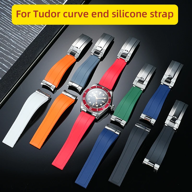 Фото Для Tudor men 1958 BB58 39 мм Ranger GMT резиновый ремешок Glamour Black Bay 41 мм Coke GMT M79363 79230R M79830 M7939G1 20 мм 21 мм 22 мм №2