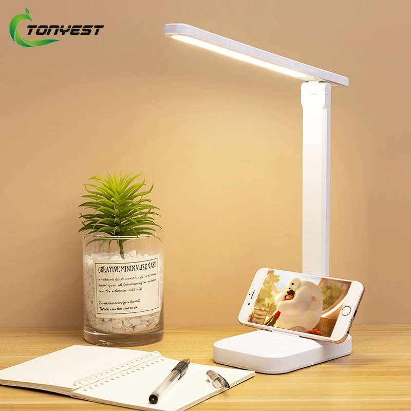 

Desk Lamp Eye Protection Touchable Button Dimmable LED Lamps Student Dormitory Bedroom Study Reading USB Rechargeable Desk Light