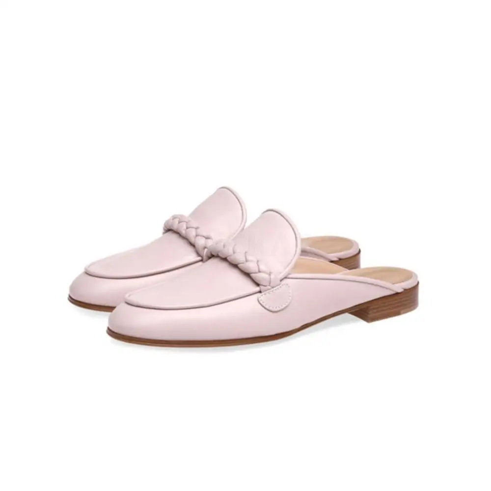 

Womans Mules Genuine Leather Sandals Flat Casual Pointed Toe Shallow Mouth Flats Wholesale Shoes Set For Women Autumn Flat Shoes