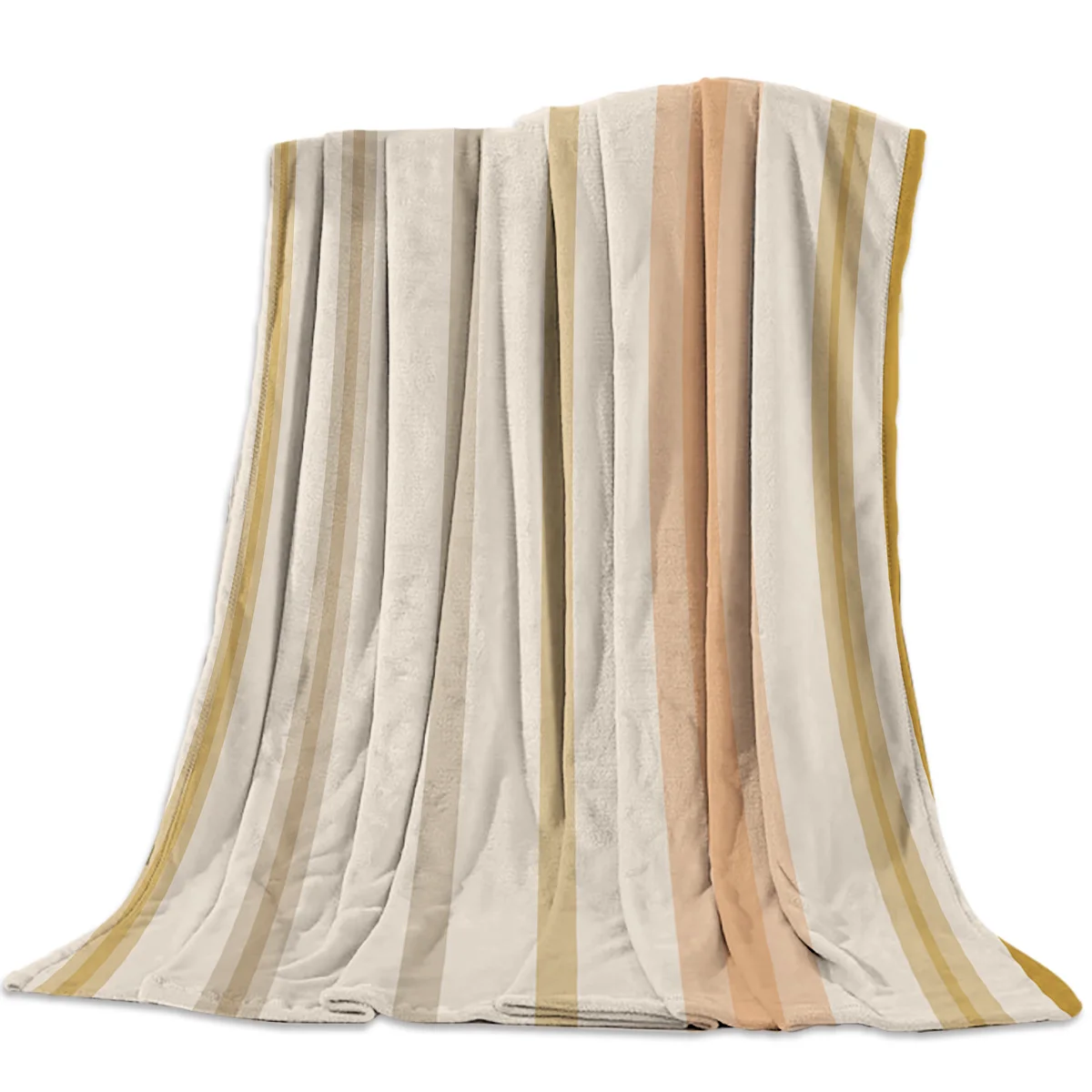 

Flannel Throw Blankets Soft Lightweight Warm Kid Adult Camping Gift Hypoallergenic Sofa Bed Decorative Stripes of Various Colors
