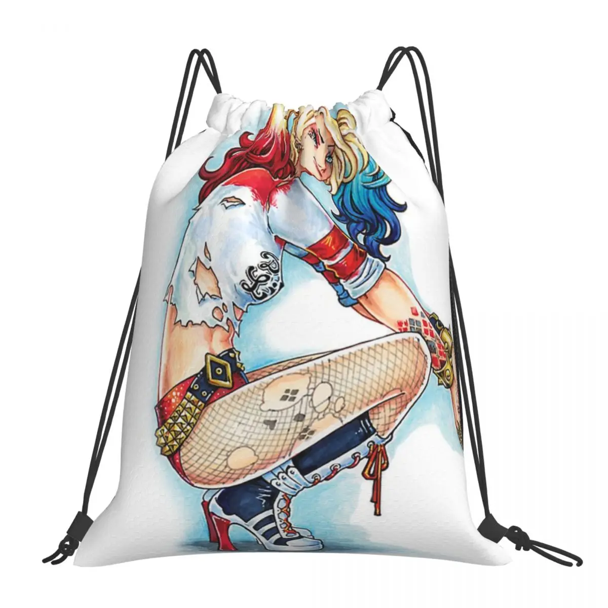 

Harkew Backpacks Casual Portable Drawstring Bags Drawstring Bundle Pocket Sundries Bag Book Bags For Travel Students