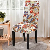 fresh plant print dining chair cover home decor flower pattern stretch for kitchen stools chair covers office chair slipcover