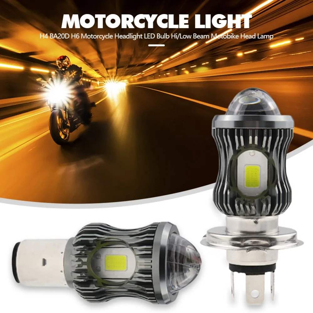 

2PCS Motorcycle Headlight H4 H6 BA20D Motorcycle Light Bulbs LED Fog Light 12V Hi/Lo Beam Bulbs Moto Spotlights Moto Accessories