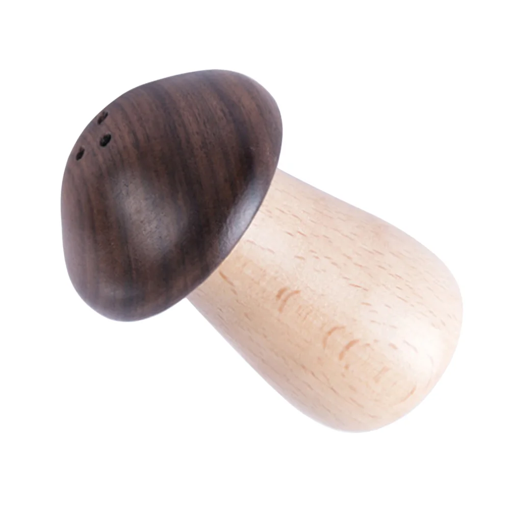 

Household Toothpick Box Wooden Toothpick Container Jar Holder Mushroom Shape Design for Home (Brown)