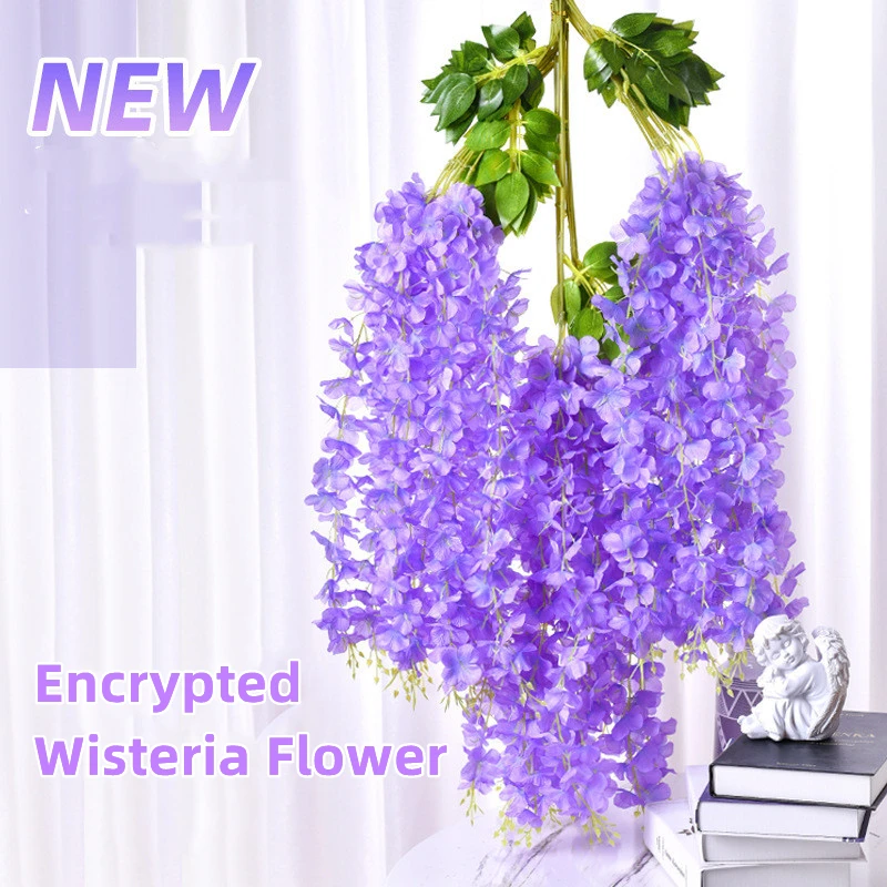 

12 палочек, 110 см, Глициния, искусственная, ротанговая лоза, зеленые листья для дома, сада, Свадебный декор, висячая гирлянда на стену