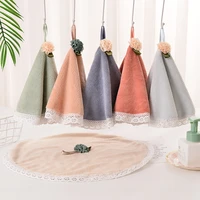 cute lace dress round shape face hand towel for baby soft high absorbent kitchen bathroom cleaning towels polyester comfortable