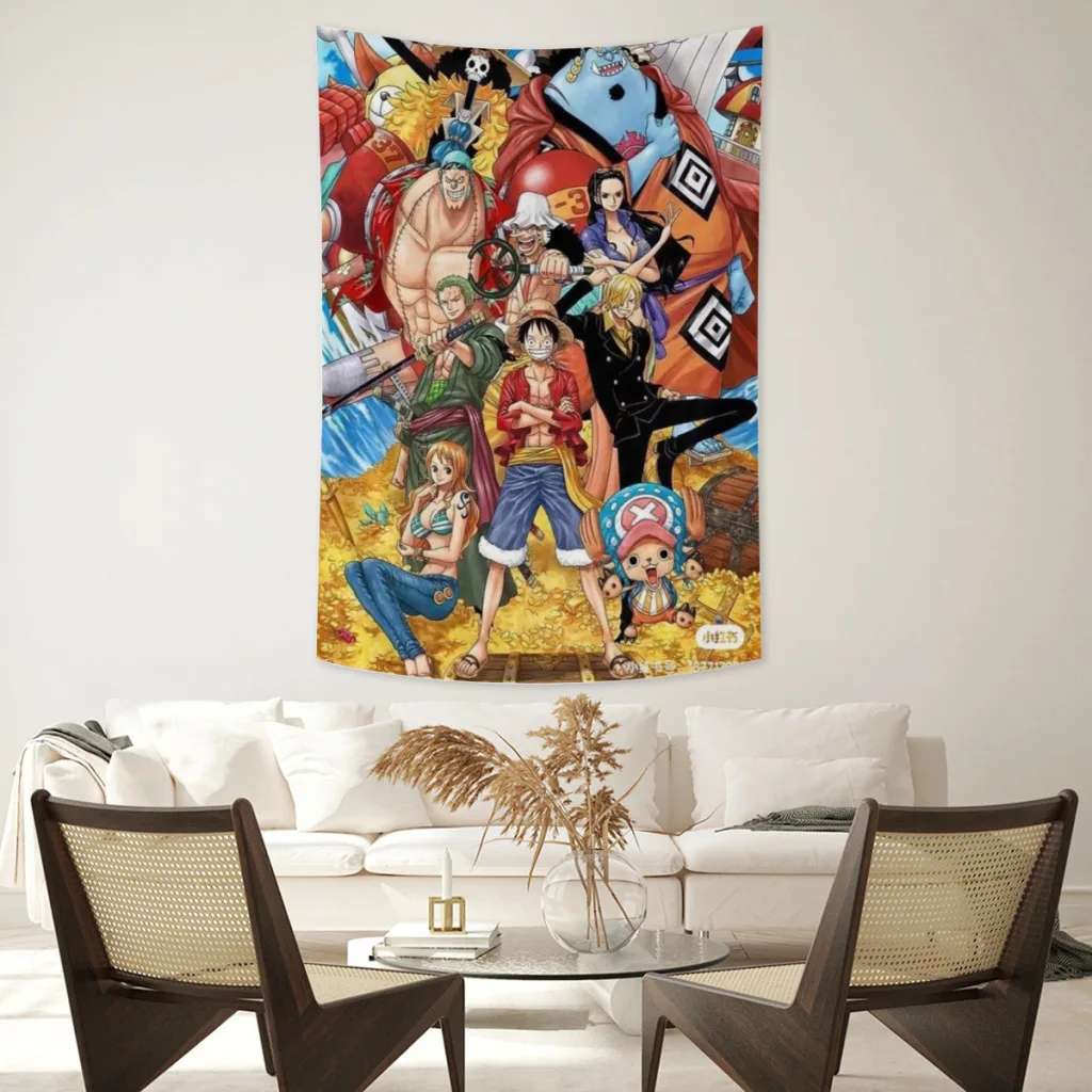 

Аниме Фигурка Баунти, настенный подвесной гобелен Луффи, японское украшение для детской комнаты, картины, эстетические гобелены