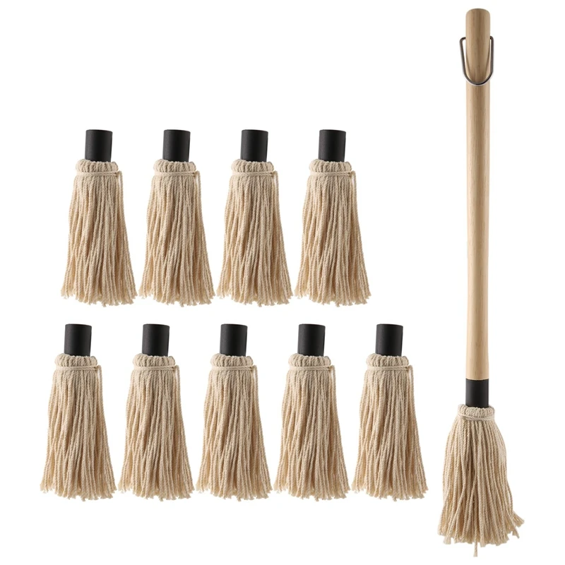 

1 упаковка, Швабра для гриля и барбекю, с 9 запасными головками