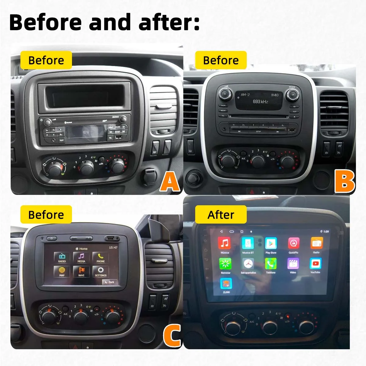 2 din android car radio stereo for renault trafic 2015 2019 autoradio gps navigation car multimedia player head unit audio auto free global shipping