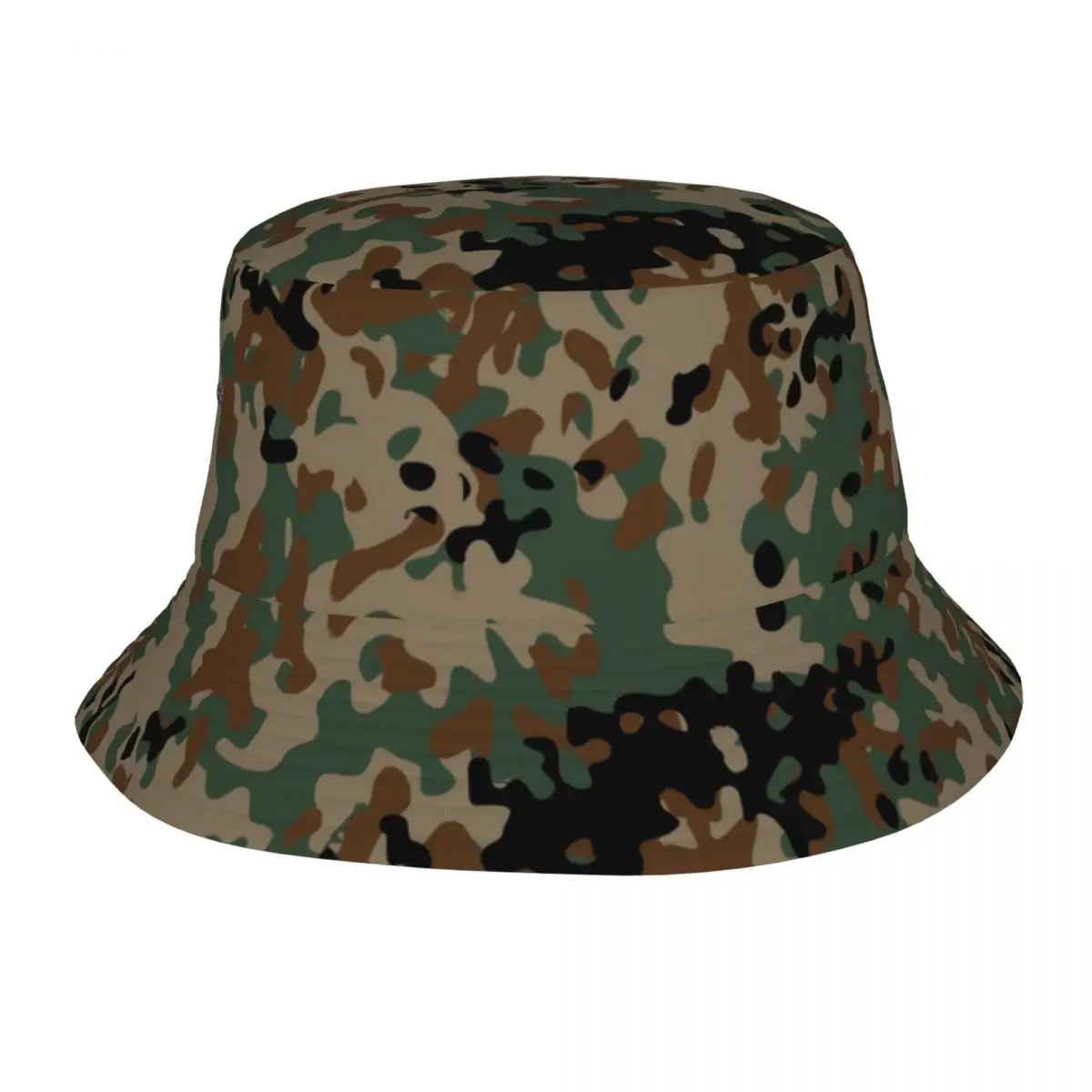 

Flecktarn Camouflage Bob Hat Summer Beach Vacation Getaway Headwear Army Military Camo Fishing Cap for Outdoor Teen Ispoti Cap